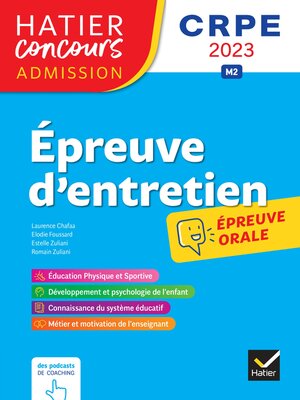 cover image of Epreuve d'entretien, CRPE 2023, Epreuve orale d'admission